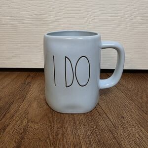 Rae Dunn I Do Light Blue Ceramic Mug